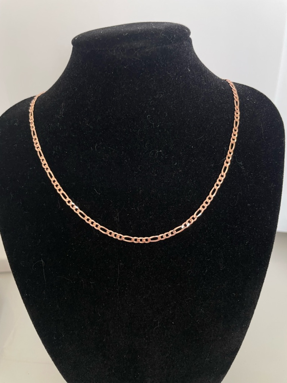 Rose Gold 18 inches Figaro Chain Necklace - Women Jewelry